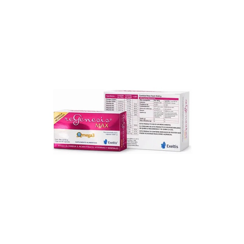 Regenesis Max Omega 3 Con Acido Folico 60 Capsulas