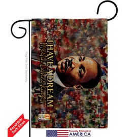Angeleno Heritage I Have A Dream Porch Flag Banner Pack Wall Art Patio Lawn Garden Room Yard Decorations Outdoor Burlap Tapestry Black History Month African American Heritage Gifts, Made in USA