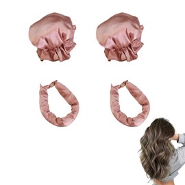 JDCMEI 2 Sätze Locken Ohne Hitze, Heatless Curls Band, Lockenwickler Über Nacht mit Haarkappen Sicher und Nicht Haarschädigend Lockenwickler über Nacht Set DIY Styling für Kurzes und Langes Haar