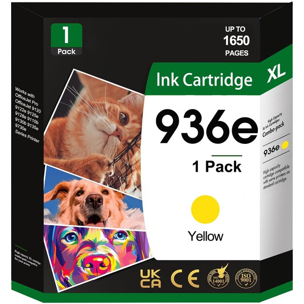 Youuish 936e 936XL Ink Cartridges Yellow 1-Pack High Yield with