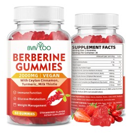 Bvivloo Gomitas Berberina 2000mg Sin Azúcar 60 Piezas