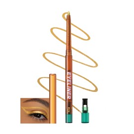 Metallic Multichrome Eyeliner Pencil, Bronze Glitter Gel Eye Liner Pencils, Waterproof Smudge-proof Longwear, Multi-Use Sharpenable Colored Eyeliner Shimmer Eyeshadow Makeup Pen, Delineador De Ojos-04