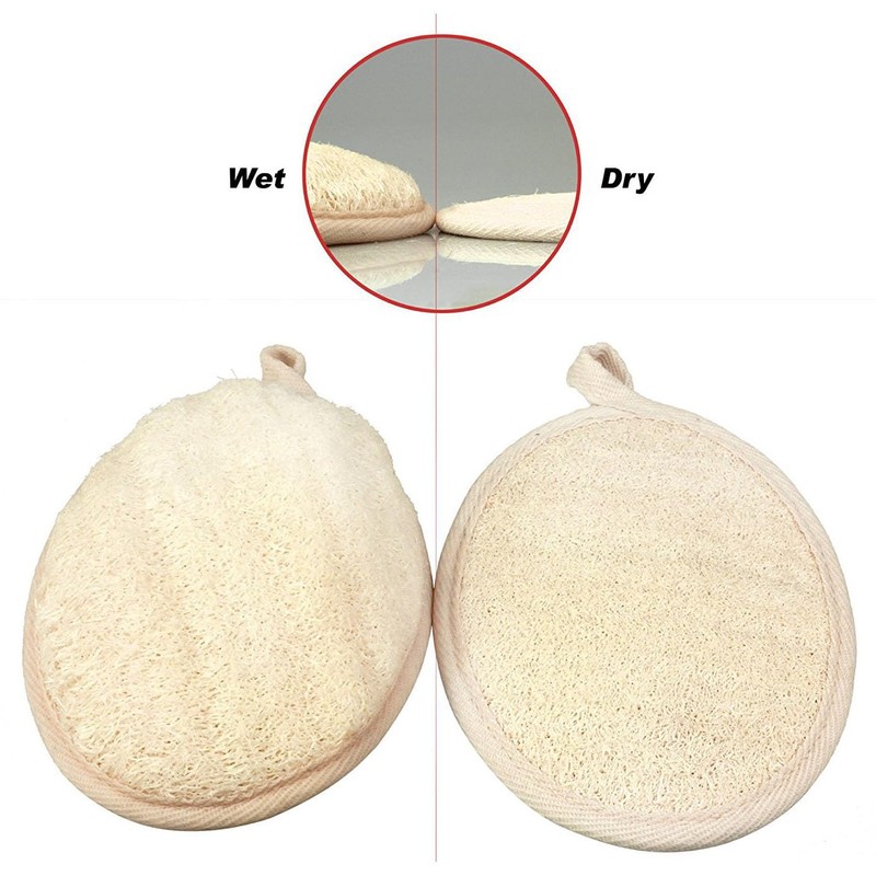 Natural Loofah Sponge, Eco-Friendly & Biodegradable Bath Loofa Pads,Exfoliating Loofah
