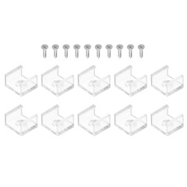 Boxonly LED Strip Light Clips 50Pcs Mounting Bracket Fixing Clips Plastic Clamp Holders with Screws for 10mm Neon RGB Light Cable Ribbon Clear