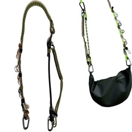 Army Green Purse Straps Replacement Crossbody, Paracord Woven Purse Bag Strap Adjustable Shoulder Strap for Bags Camera Cell Phone Water Bottle Canvas Rope Braided Bag Straps for Handbag