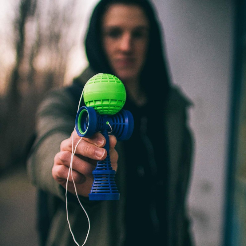 YOYO FACTORY Catchy AIR Kendama - Grey/Teal (traditional japanese skill