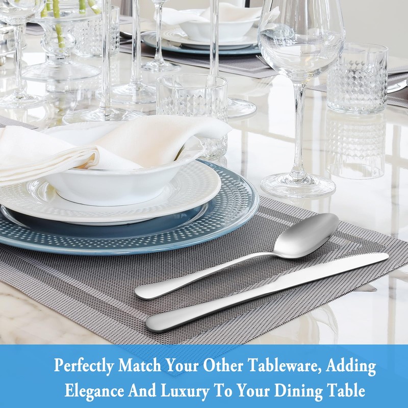 Teaspoon Set,16 Piece 6.7" Spoons Silverware, Premium Food Grade Stainless