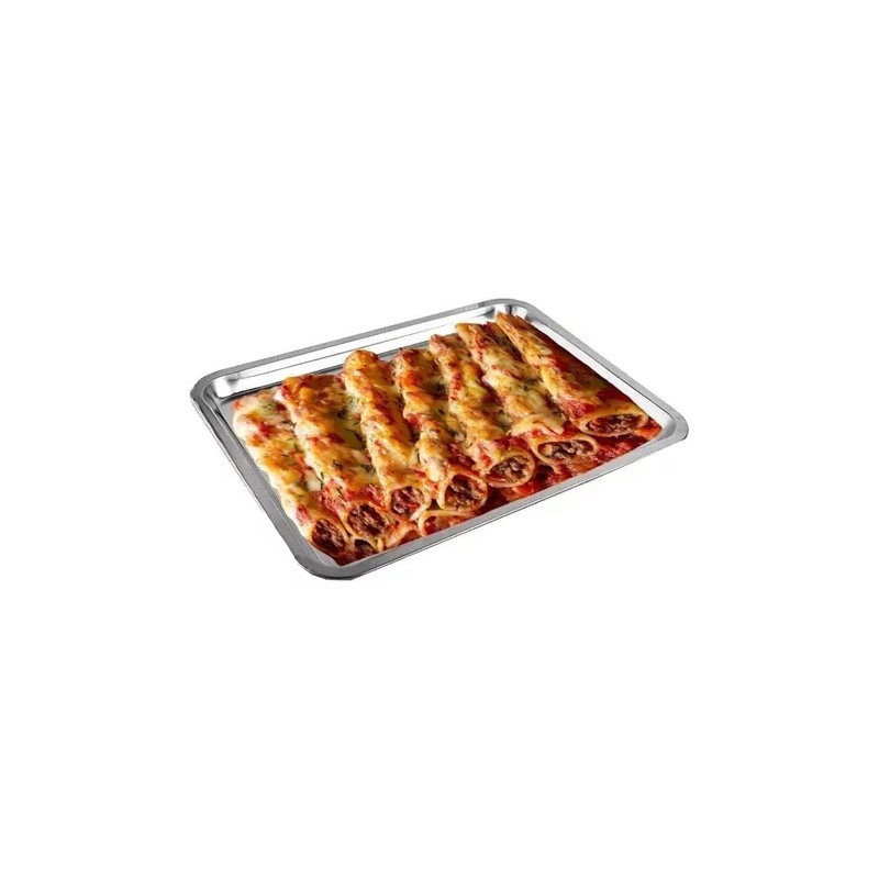 AJC Pack 2pz Charola Para Servir Y Cocinar Acero 26x19x2