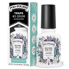 Poo-Pourri Before-You-Go Toilet Spray, Lavender Peppermint, 2 Fl Oz, Up to 100 Uses, Bathroom Odor Deodorizer, Plant-Based with Essential Oils for Home or Work, Travel Essentials, TSA Approved Size