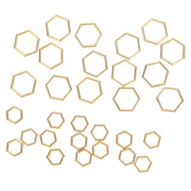 Sonew Pack of 30 Hexagonal Stitch Markers for Knitting, Coating Process, Light-Resistant Zinc Alloy, Lightweight and Portable for DIY, Sewing and Crochet, Gold