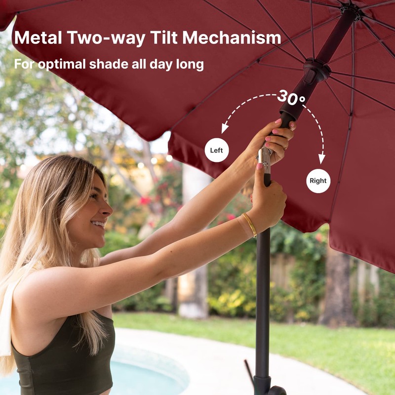 AMMSUN Patio Umbrella, 6.5 ft Outdoor Table Umbrella with Tilt