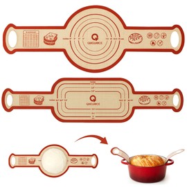 Silicone Sourdough Bread Sling Mat - 2Set Oval Round Dough Baking Slings for Dutch Oven, NonStick High Degree Kitchen Sour Cookie Making Loaf Pan Lifter Liner, Reusable Transfer Mats With Long Handles