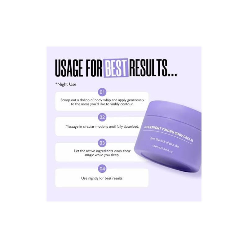 Overnight Toning Whip Facial Moisturizer Anti Wrinkle Lift Firm