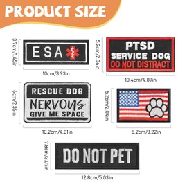 AXEN 14 Pieces Service Dog Patches Pack, Tactical Morale Patch for Dog Vest Harness Collar Loop and Hook Patches Full Embroidered Applique
