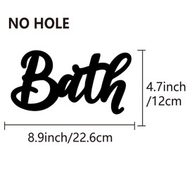 CREATCABIN Wooden Bath Sign Bathroom Decor Wood Cutout Black Letters Laser Cut Wall Art Unfinished Rustic Decorative DIY for Front Door Home Bathroom Toilet Decoration Gift 8.9 x 4.7 Inch