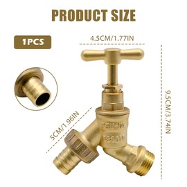 LTHERMELK Outside Tap,15mm x 1/2 inch Wall Plate Elbow with Integral Check Valve - Solid Brass Garden Tap Kit
