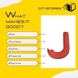 Citystores® Pink Ring Pull Can Opener – Easy Grip Tin Opener for Arthritis, Disabled & Elderly – Kitchen Aid for Mobility, Parkinson’s & Daily Living – Disability Assist Tool