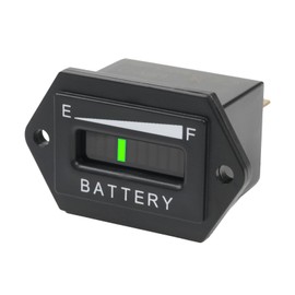 RileyFine 12/24V Battery Voltage Indicator, Capacity Monitor Gauge for Lead Acid Battery, Waterproof Voltmeter Tester with Alarm Function, Suitable to Golf Cart Boat Forklift UTV ATV