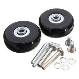 KOMUNJ Pack of 2 Luggage Wheels, Luggage Suitcase Replacement Wheels with Axles for Suitcases, black