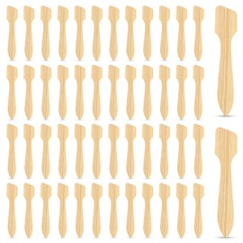 Bamboo Cosmetic Spatulas (50 Pack) – Biodegradable Spatula for Creams, Skincare & Crafts | Essential Esthetician Supplies | Eco-Friendly Makeup Applicator for Lotion & Facial Use | Natural BPA Free
