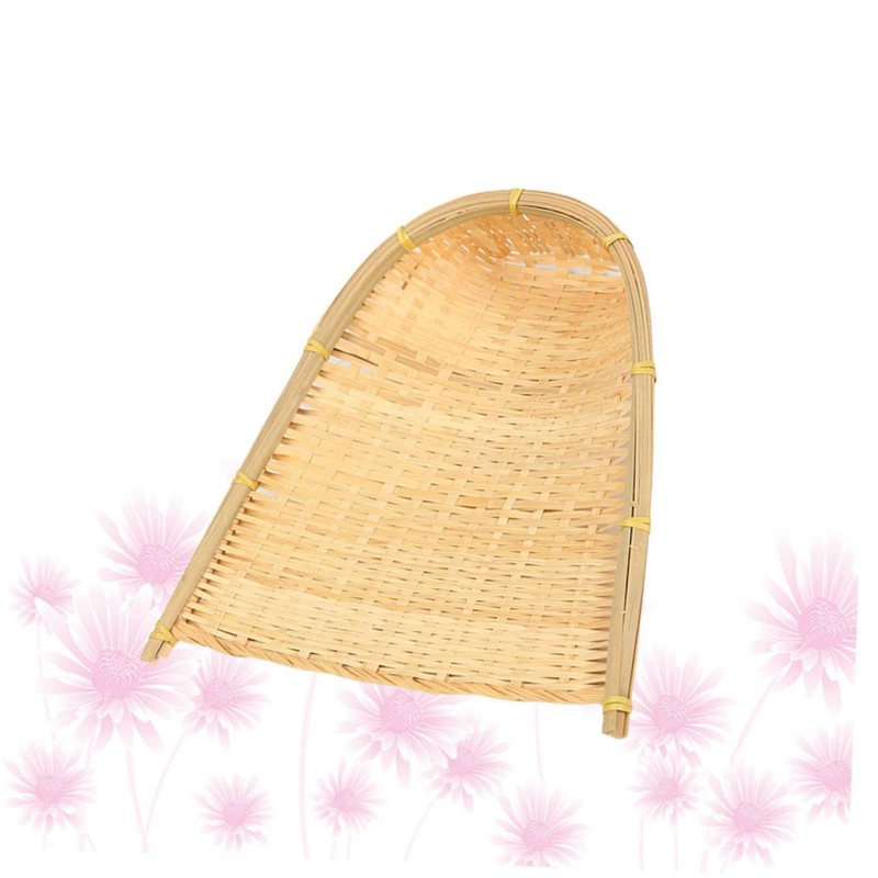 Healeved DIY Rattan Tray Woven Basket Bamboo Weaving Child Wooden