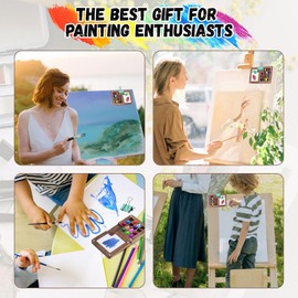 15 Grid Mixing Palette Wet Palette Mixing Palette Painting Sketchbook Palette Wooden Mini Travel Sketchbook with 1 Clip for Watercolour Painting