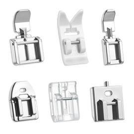 AOZUO 6 Stück Nähzubehör, Multifunktions Nähfuß Nähmaschinen Zubehör Saumfuss Haushaltszubehör Set Nähfüsse Presser Fuß Nähmaschinenfüße Edelstahl für Nähmaschine