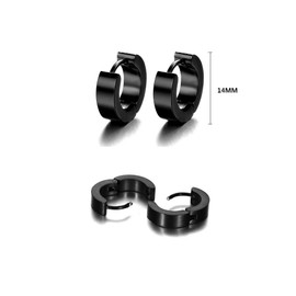 6 Pairs Stainless Steel Black Stud Earrings Set Hoop Earrings for Men Women Girl, Huggie Hoop Earrings Men, Cubic Zirconia Stud Earrings Black, Cross Earrings Black Earrings Men Women Piercing Tunnel