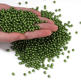 Chuyau 1500pcs Green 5mm Pearl Beads with Hole Round Pearls for Crafting Loose Pearl Beads for Jewelry Making Fake Pearls Bead for Bracelets Necklaces Earrings Key Chains Accessories DIY
