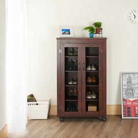 ioHOMES Naveen Industrial Storage Cabinet, Vintage Walnut