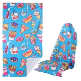 Zinytrae Car Seat Towel Covers Front Seats for Beach Swimming, Sports, Camping,Yoga. Absorb Sweat Easy to Clean, Protect from Damage by Sweat, Pets, and Scratches (Delicious Food, 1 Pcs)