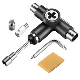 HADIIH Skate Tool All in One Multifunctional Ratchet Skateboard Tool with Skateboard Grip Tape Eraser Set
