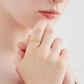 qielizhu Crown of Thorns Ring 925 Sterling Silver Thorn Ring for Women Kendrick Lamar Ring Thorn Crown Jesus Crown of Thorns Ring Thorns Jewelry Gifts for Men Women