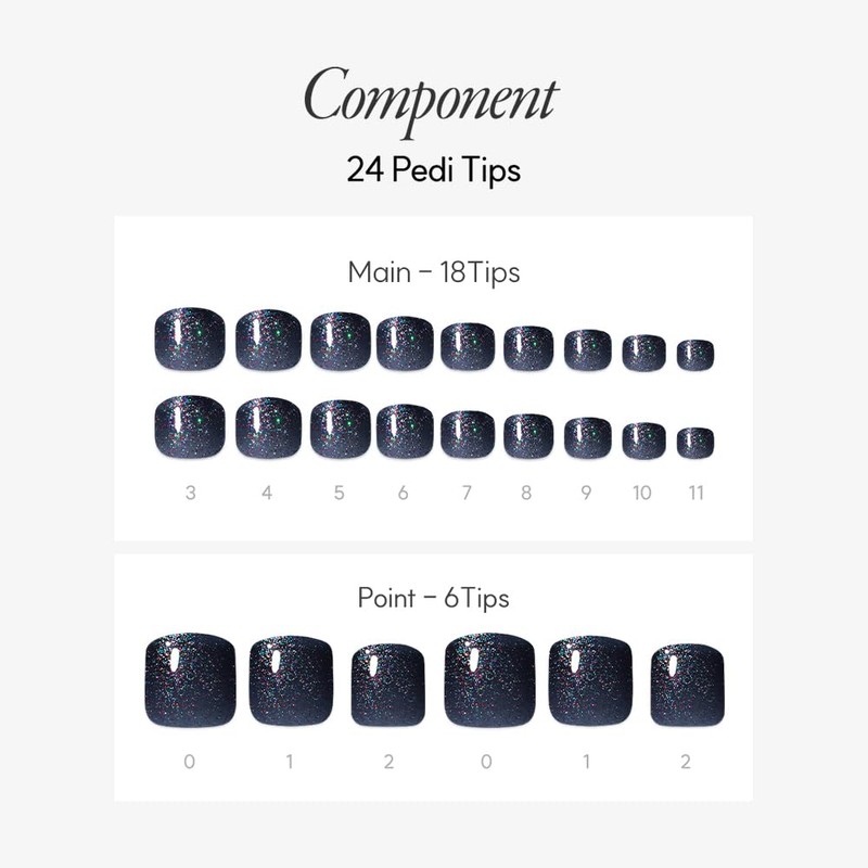 DASHING DIVA Magic Press Midnight Lustre 24 Tips Pedi 24