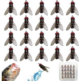 Bionic Fly Fishing Bait,20pcs Fly Fishing Flies, Bionic Flies Fishing Lure, Bionic Fly Fishing Fly Hook, 2024 New Fly Hook Soft Bait Add Fish Attractant Fishing Gear