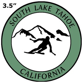 Athena Brands South Lake Tahoe California Extreme Skier Car Truck Window Bumper Sticker Decal - Washed Green