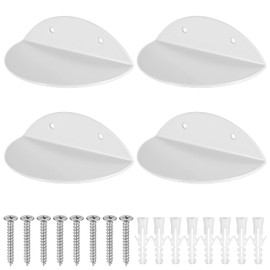 4PCS White Floating Wall Shelves, Small Floating Shelves for Wall Shelf, Acrylic Small Floating Shelf Semicircular Display Ledges for Bedroom Bathroom Living Room Book Speaker Hanging Shelves - White