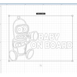 Trading Decals Baby Bender on Board! Cute baby Vinyl Car Sticker Brand New Futurama 6.5x9"