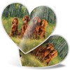 2 x Heart Stickers 15 cm - Irish Red Setter