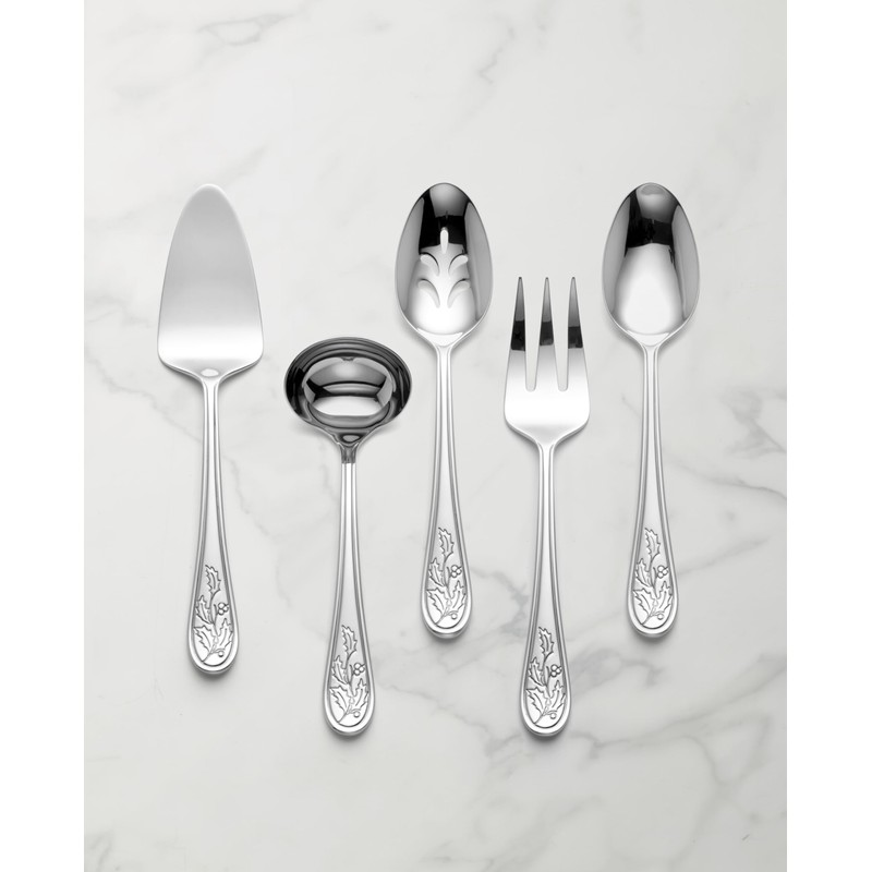 Lenox 897916 Holiday 5-Piece Hostess Set, Christmas Serveware Set, Serving