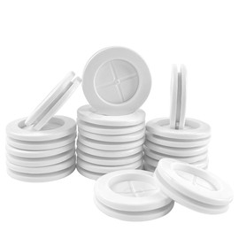 EASYEAH 1-1/4 in Rubber Grommets for Wiring,1 in ID, Double-Sided Rubber Plugs for Holes Firewall Grommet Automotive, Wire Cable Protection for Metal Electric Box, 15 Pcs 25x30 mm, White