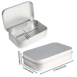 DUOFIRE Rectangular Tin Box with Lid Metal Container Small Tin Kit Storage Box 12 Pieces
