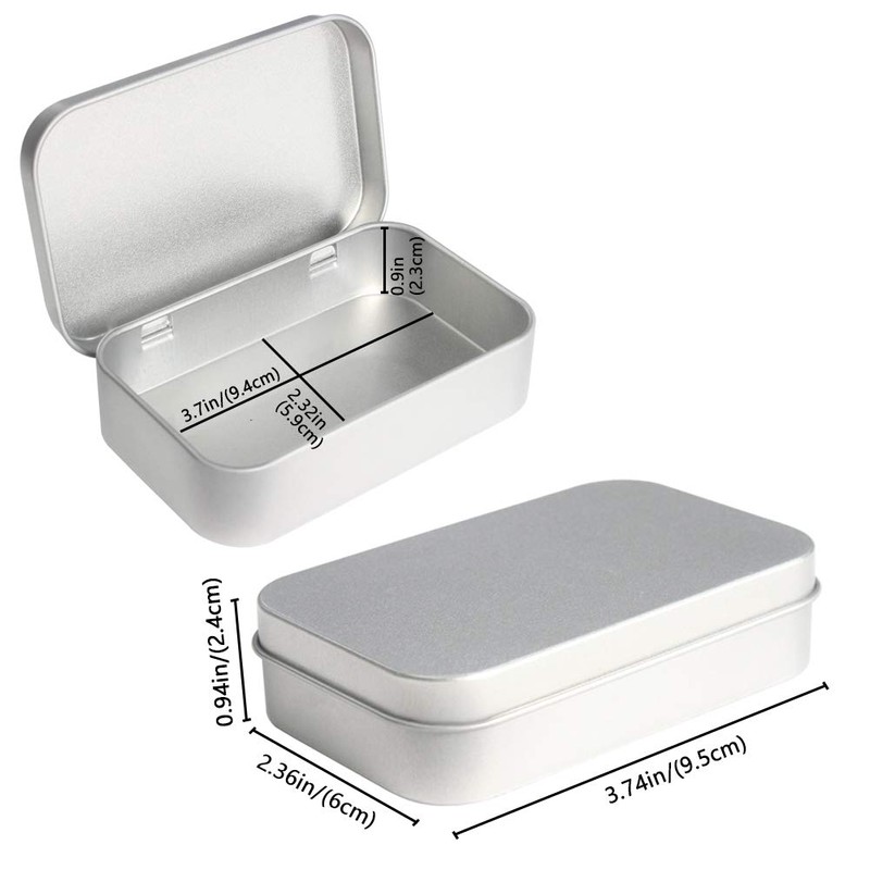 DUOFIRE Rectangular Tin Box with Lid Metal Container Small Tin