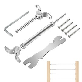 30 Pairs Cable Railing Kit 1/8" Swage Toggle Turnbuckle Hardware T316 Stainless Steel for Wood Post WoodEasy System Angle 180° Adjustable Stairs Deck 20 Cable Lines