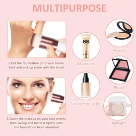 Make-Up Pinsel Kabuki Schminkpinsel Kosmetikpinsel für makellose Foundation - für Cremes, Puder & Flüssigkeiten - Vegan & Handgefertigt - für Makeup-Liebhaber