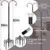 Bird Feeder Pole,Double Shepherds Hooks for Outdoor,5 Base Prongs Adjustable