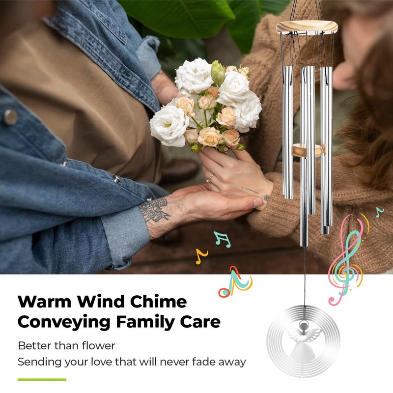 Wind Chime with Wind Spinner, Creative Wind Chimes with 6