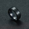 SWOPAN Men's Basic Brushed Matte Ring 8MM Black Gun Plated