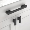 Asidrama 10 Pack 5 Inch(128mm) Matte Black Cabinet Pulls Kitchen