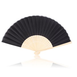 lvzhen Fabric Handheld Fan Folding, Bamboo Folding Hand Fan for Women Suitable for Wedding Engagement Dancing Cosplay Party (Black)